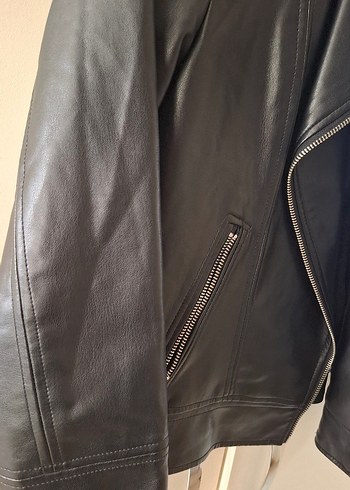 LCW Casual Siyah Deri Biker Ceket - Görsel 4