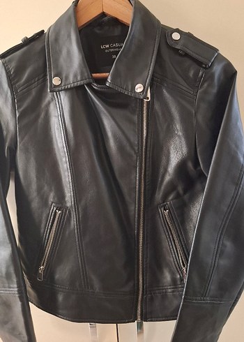 LCW Casual Siyah Deri Biker Ceket - Görsel 2