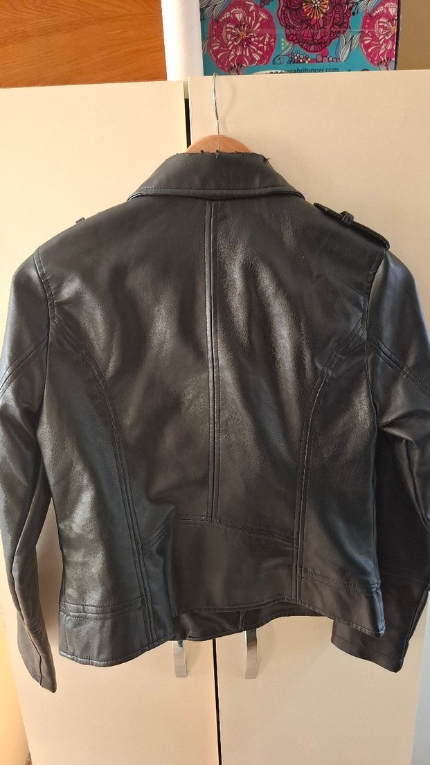 LCW Casual Siyah Deri Biker Ceket - Görsel 5