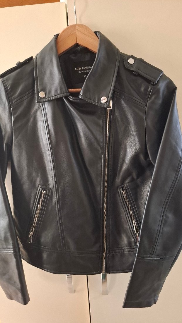 LCW Casual Siyah Deri Biker Ceket - Görsel 2