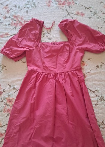 Pembe Bohem Kısa Elbise