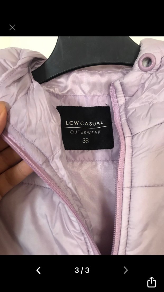 Lila rengi Crop kadın mont - Görsel 3