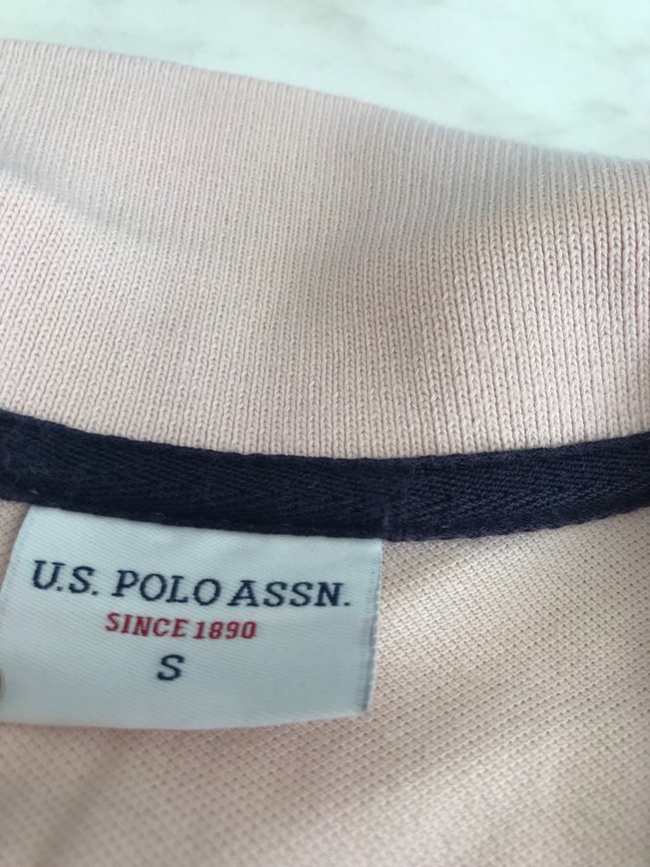 Pudra pembesi Pamuklu Kadın Polo Tişört - Görsel 3