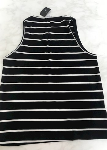 Kadın Siyah Çizgili Yüksek Yakalı Atlet - Görsel 2