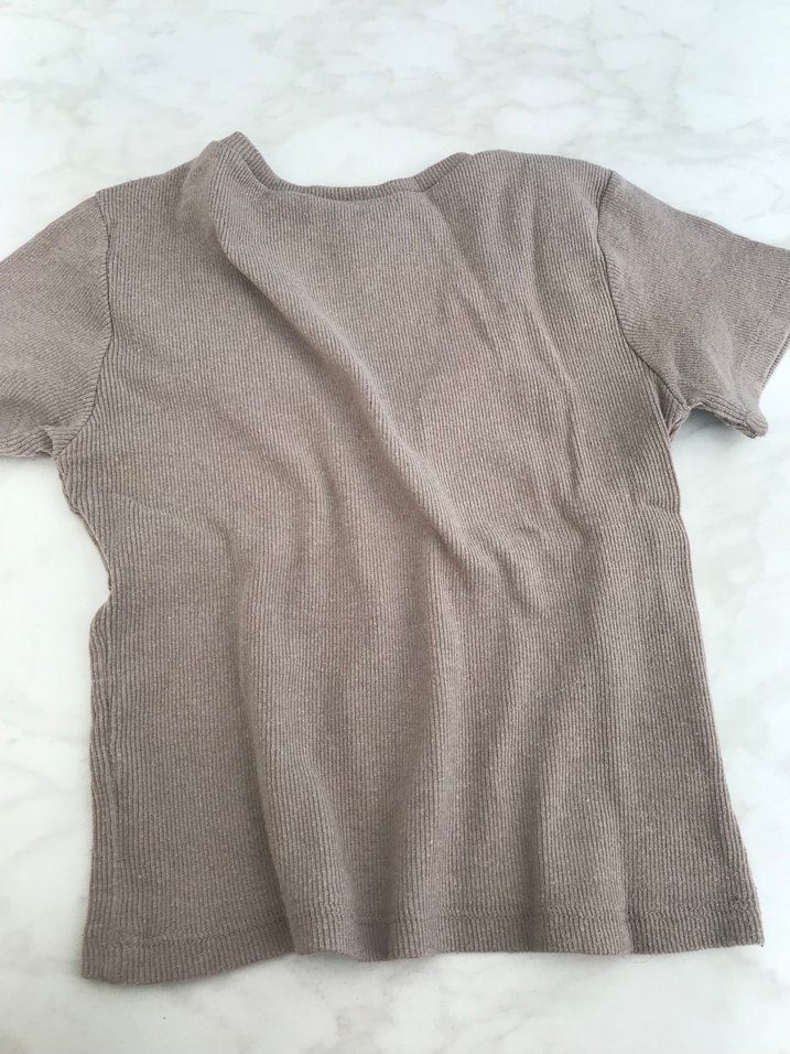 Bej V Yaka Kısa Kollu Kadın Bluz - Görsel 2