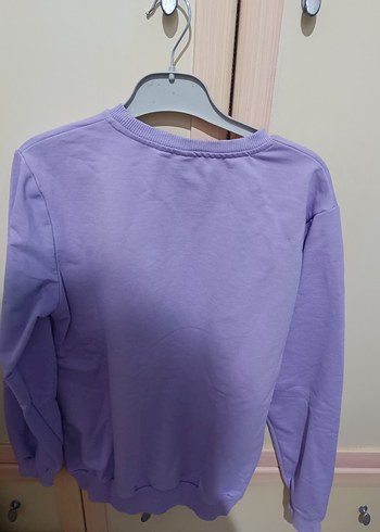 diğer Beden Mor Baskılı Bol Kesim Kadın Sweatshirt