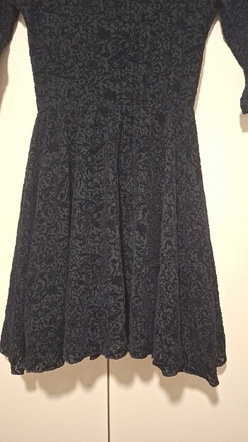 Siyah midi elbise - Görsel 2