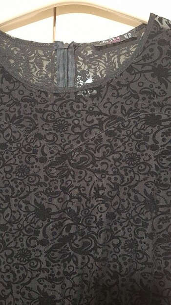 Siyah midi elbise - Görsel 4