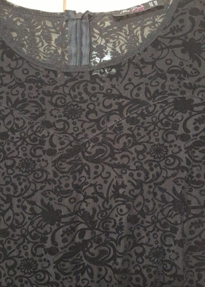 Siyah midi elbise - Görsel 4