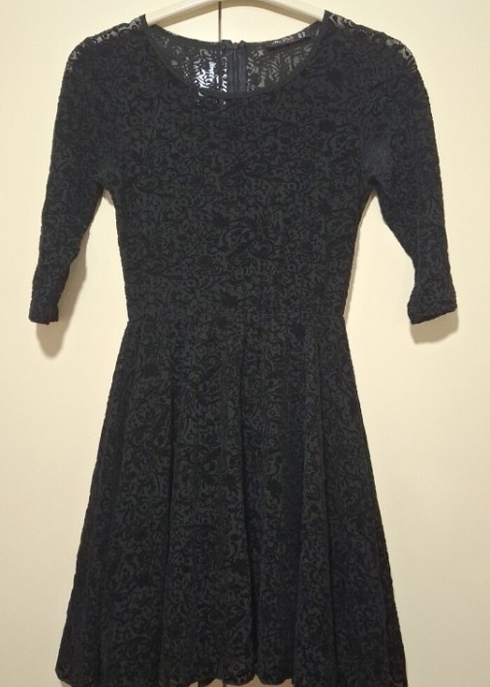 Siyah midi elbise - Görsel 5