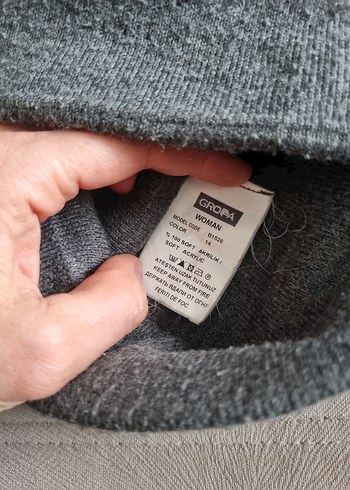 Gri Kadın Yün Bere, Kürklü Ponponlu - Görsel 5