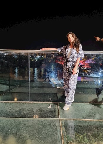 Gri V Yaka Midi Salaş takım - Görsel 2