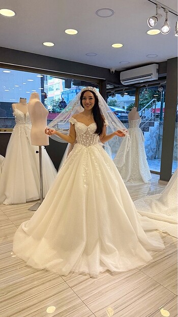 s Beden beyaz Renk Prenses model gelinlik