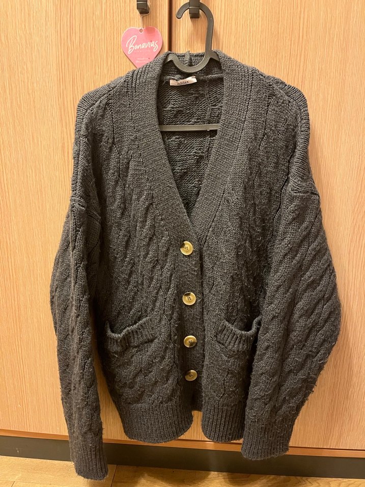 Addax Gri Nakışlı Örgü Kazak Hırka - Görsel 2