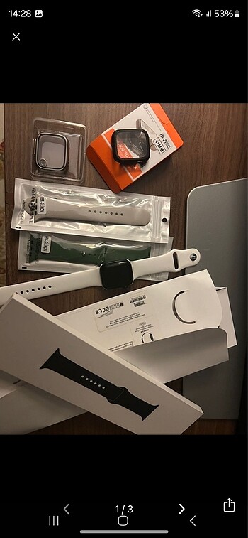 Apple watch 8 41mm tertemiz aksesuarlı