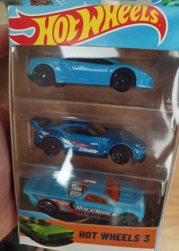 Supra' lı Hot Wheels 3'lü Mavi Oyuncak Araba Seti