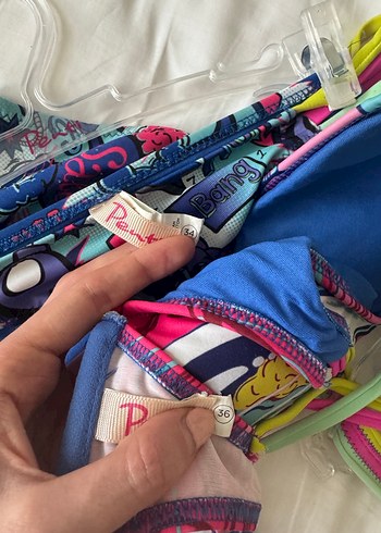 Renkli Baskılı Mini Bikini, Fermuarlı, İpli - Görsel 3