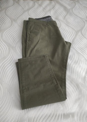 Erkek Haki Renk Kemerli Regular Fit Pantolon - Görsel 10