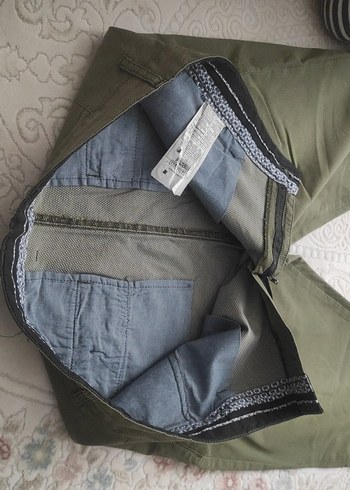 Erkek Haki Renk Kemerli Regular Fit Pantolon - Görsel 6