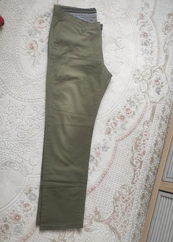 Erkek Haki Renk Kemerli Regular Fit Pantolon - Görsel 2