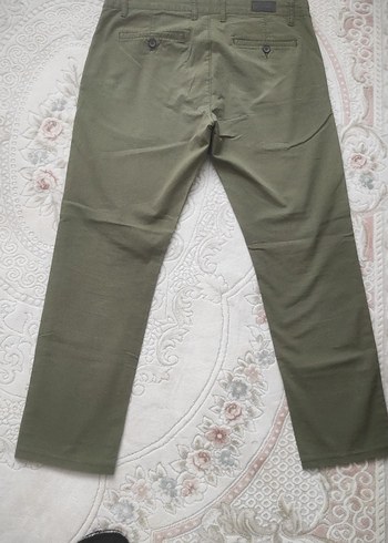 Erkek Haki Renk Kemerli Regular Fit Pantolon - Görsel 7