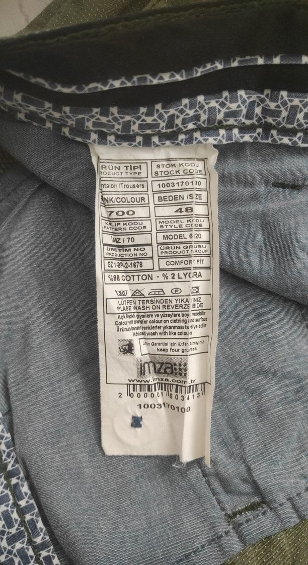 Erkek Haki Renk Kemerli Regular Fit Pantolon - Görsel 5