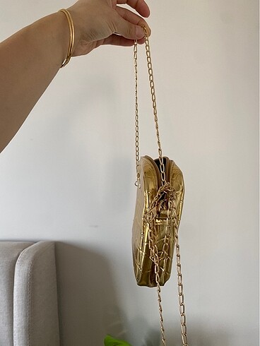  Beden altın Renk Gold Çanta