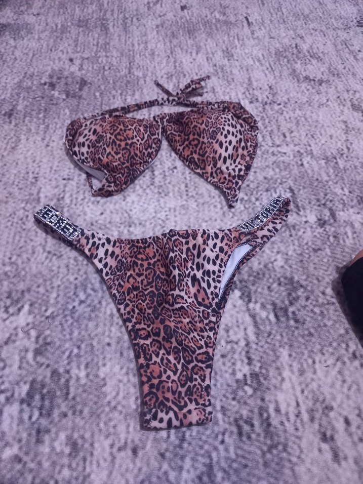 Leopar Desenli İpli Kadın Bikini - Görsel 2