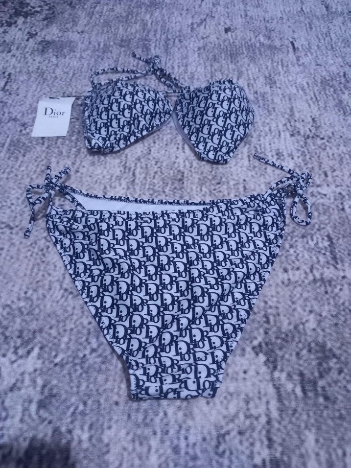 Dior Desenli Gri Mini Bikini Takımı - Görsel 2