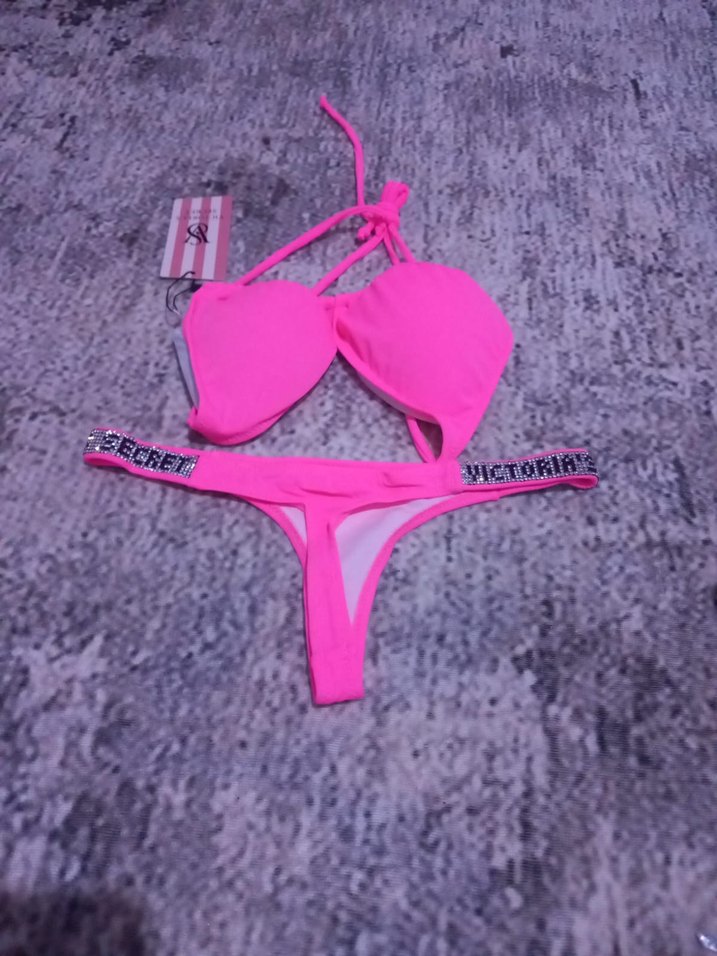 Pembe Strappy Mini Bikini Takımı - Görsel 2