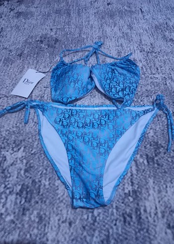 Mavi Desenli Bağlamalı Bikini Takımı - Görsel 2