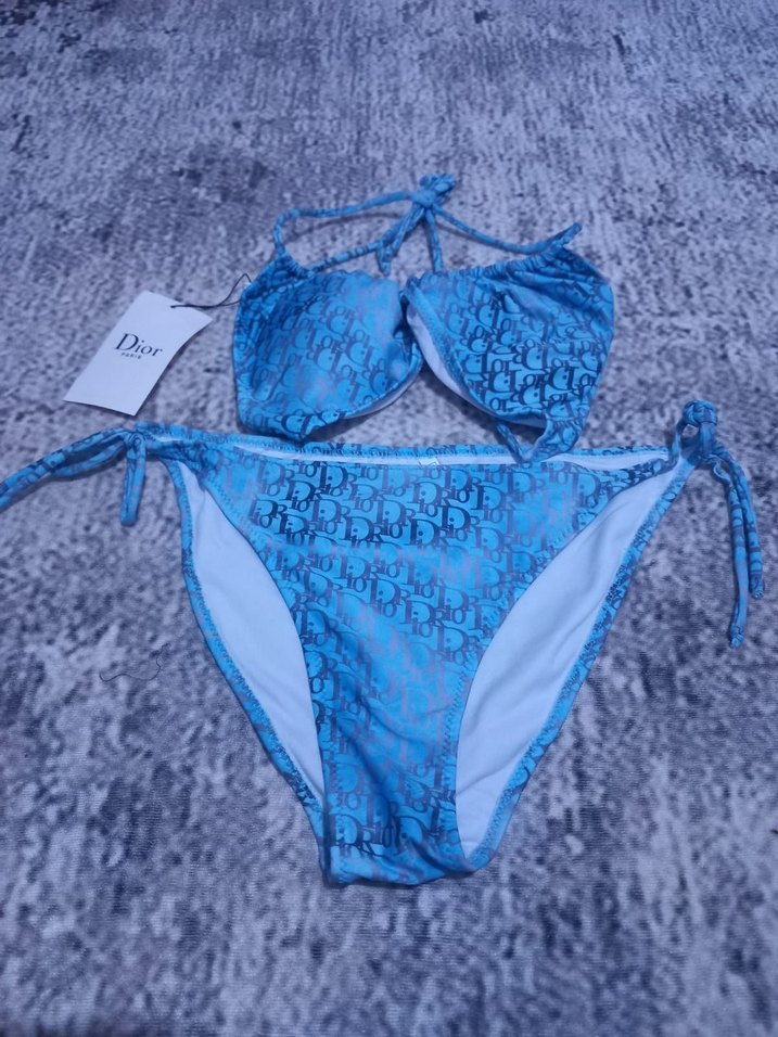 Mavi Desenli Bağlamalı Bikini Takımı - Görsel 2