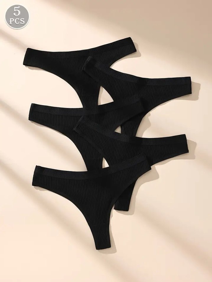 Siyah Midi Kadın Atletik Külot Seti 5'li - Görsel 3