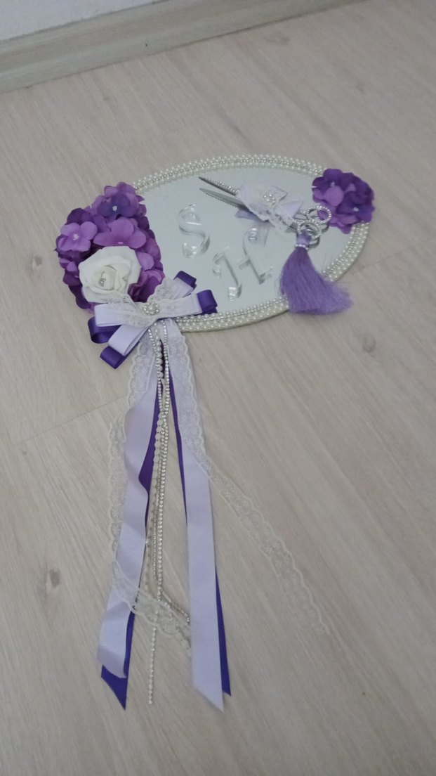 Mor Püsküllü Vintage nişantepsisi Aksesuarı - Görsel 3