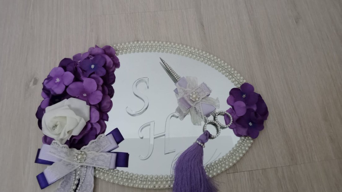 Mor Püsküllü Vintage nişantepsisi Aksesuarı - Görsel 2