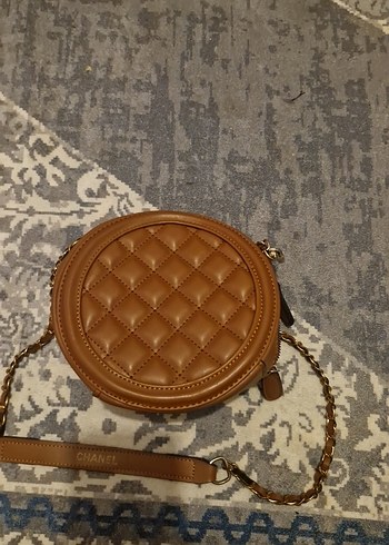 Zincir Detaylı Kahverengi Deri Kadın Çanta - Görsel 2