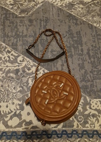 Zincir Detaylı Kahverengi Deri Kadın Çanta - Görsel 4