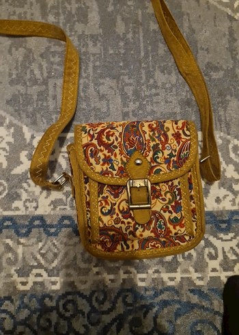 Renkli Desenli Süet Kadın Çanta - Görsel 2