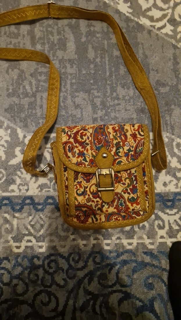 Renkli Desenli Süet Kadın Çanta - Görsel 2