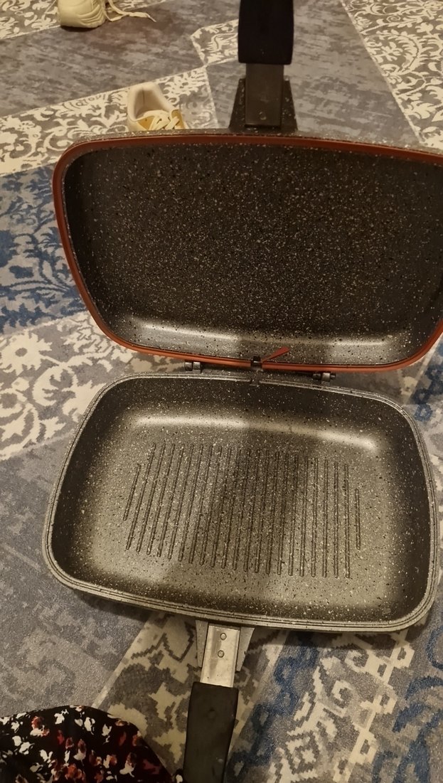 ECE Gri Granit Kaplama Çift Taraflı Tava - Görsel 2