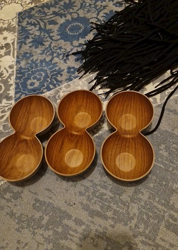 Ahşap Çift Bölmeli Servis Tabağı - Görsel 3