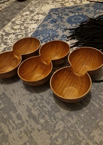 Ahşap Çift Bölmeli Servis Tabağı - Görsel 2