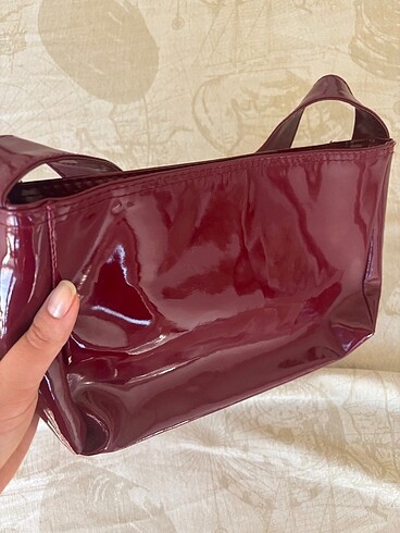 Beden Bordo orta boy rugan kadın çanta