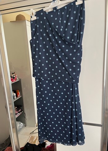 Lacivert Puantiyeli Drapeli alt üst takım - Görsel 3