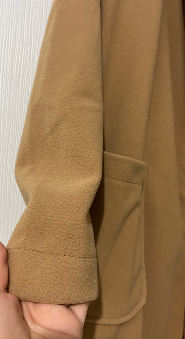 Kadın Bej Süet Uzun Kaban bir kez kullanıldı - Görsel 2