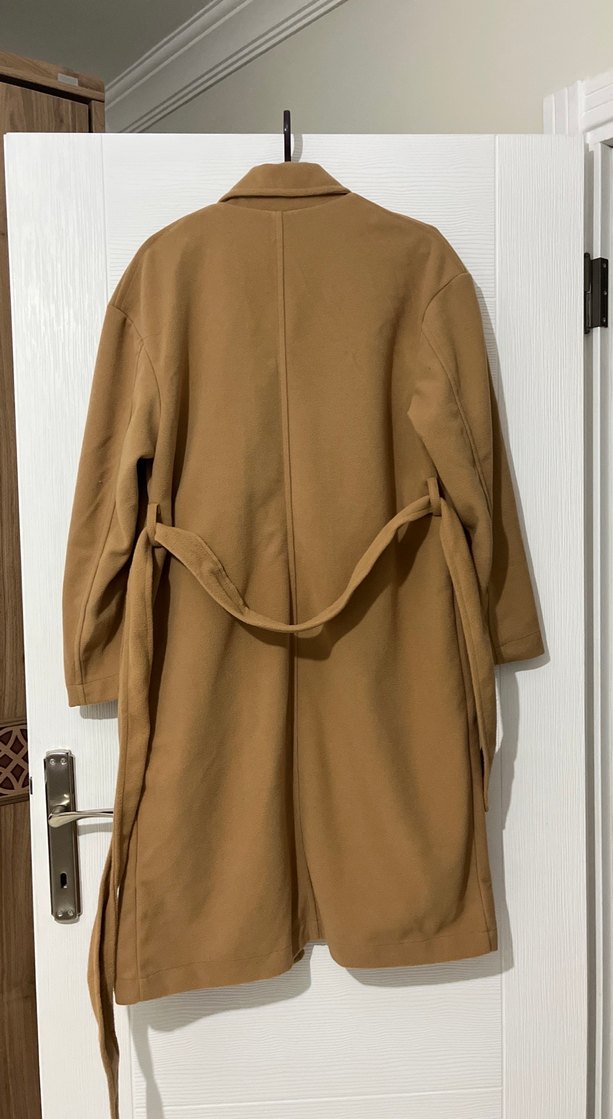 Kadın Bej Süet Uzun Kaban bir kez kullanıldı - Görsel 5