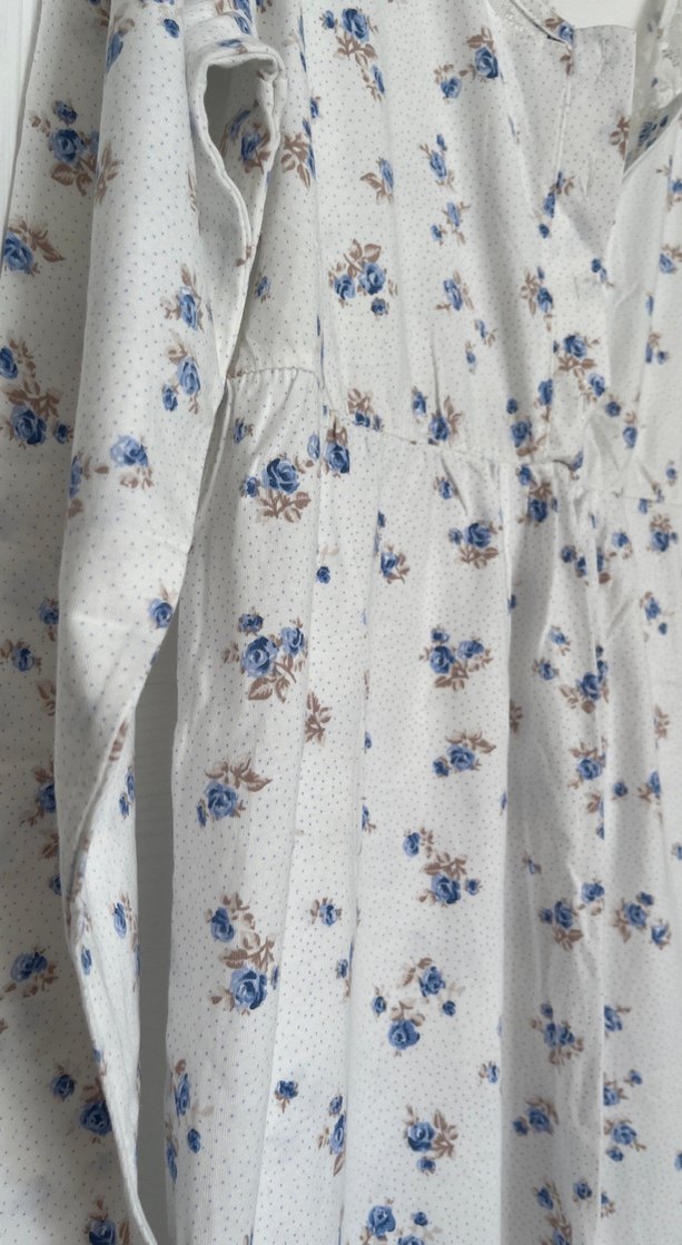 Uzun Kollu V Yaka Hamile Gecelik - Görsel 3