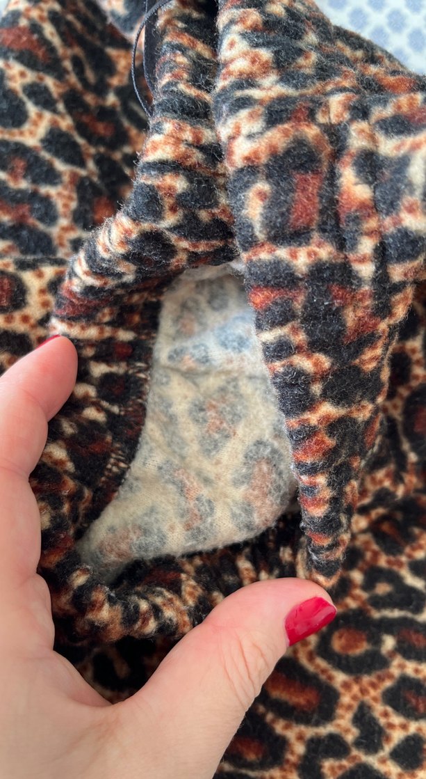 Kadın Leopar Desenli Suni Kumaş Rahat Pantolon - Görsel 2