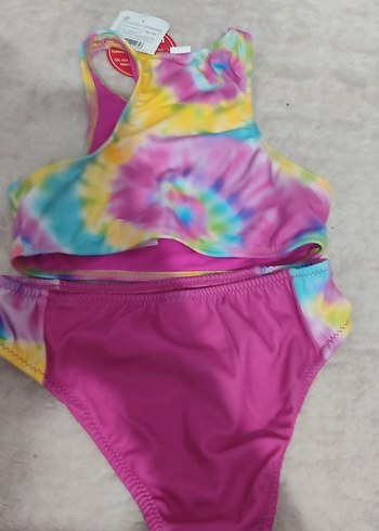 Renkli Batik Desenli Kız Bikini Takımı