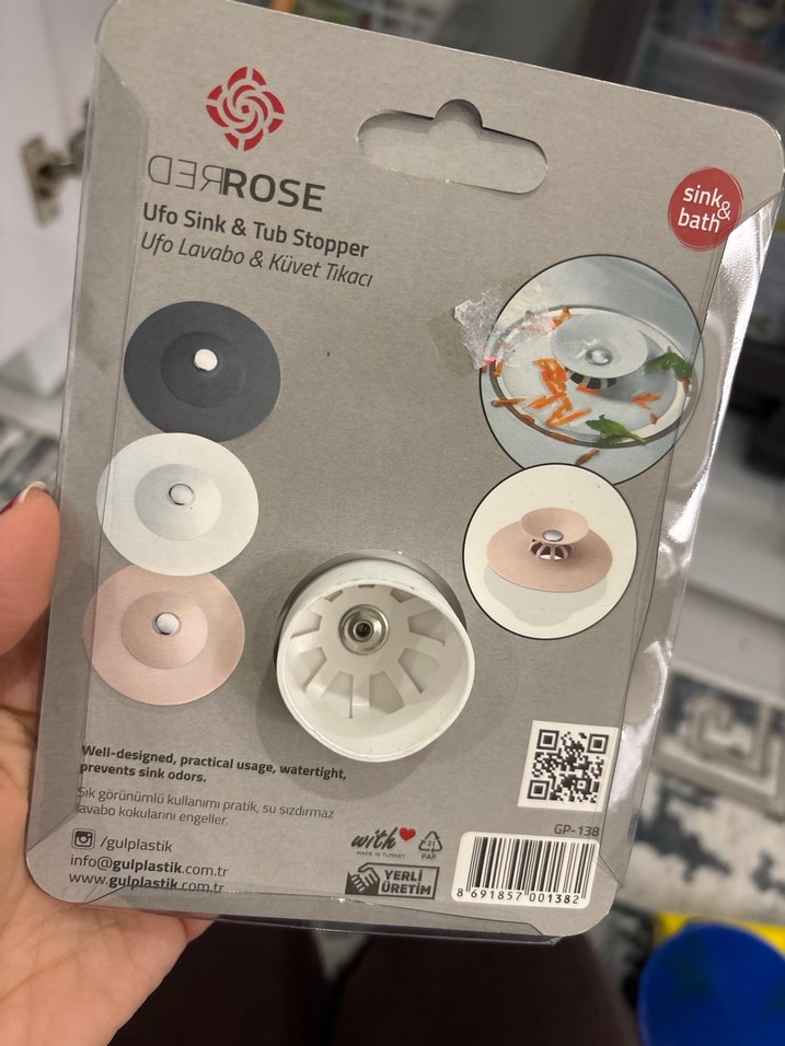 Beyaz UFO Lavabo ve Küvet Tapası - Görsel 2